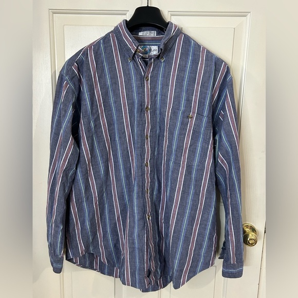 Vintage 90’s World Island Men’s XL Long Sleeve Button Down Shirt - Picture 1 of 7